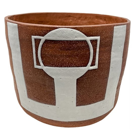 XXLarge Organic Vessel - Red Clay - Half Human - Matte White