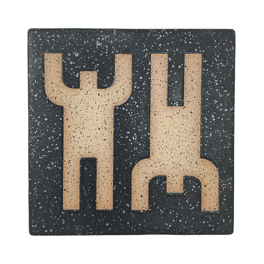 4" Tile - Humans - Matte Black