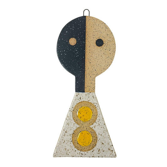 Hanging Sculpture Buddy - Circles - Black, White & Yellow
