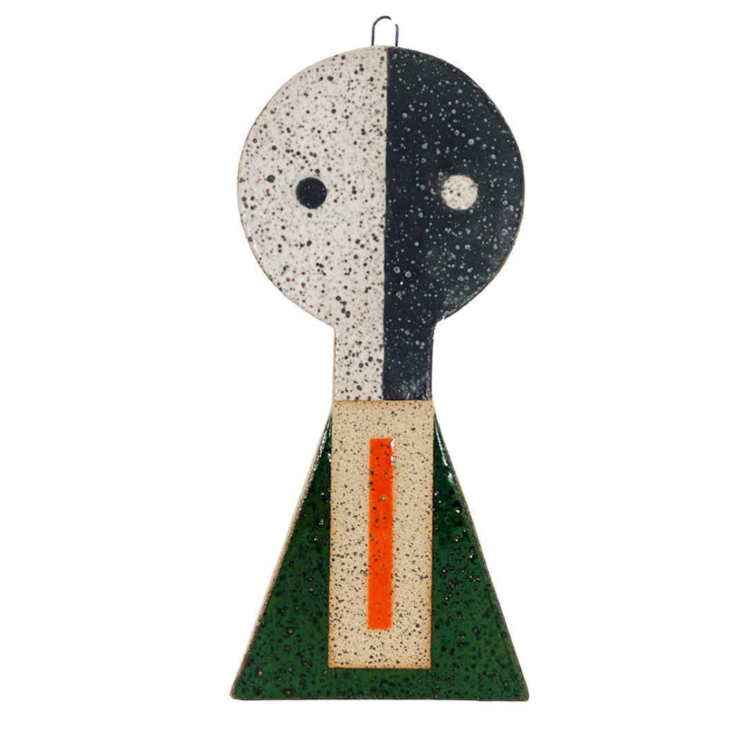 Hanging Sculpture Buddy - Black, White, Orange & Green