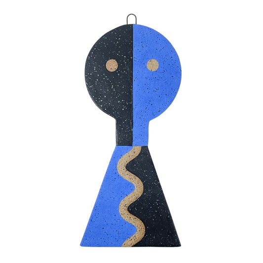 Hanging Sculpture Buddy - Squiggles - Black & Blue