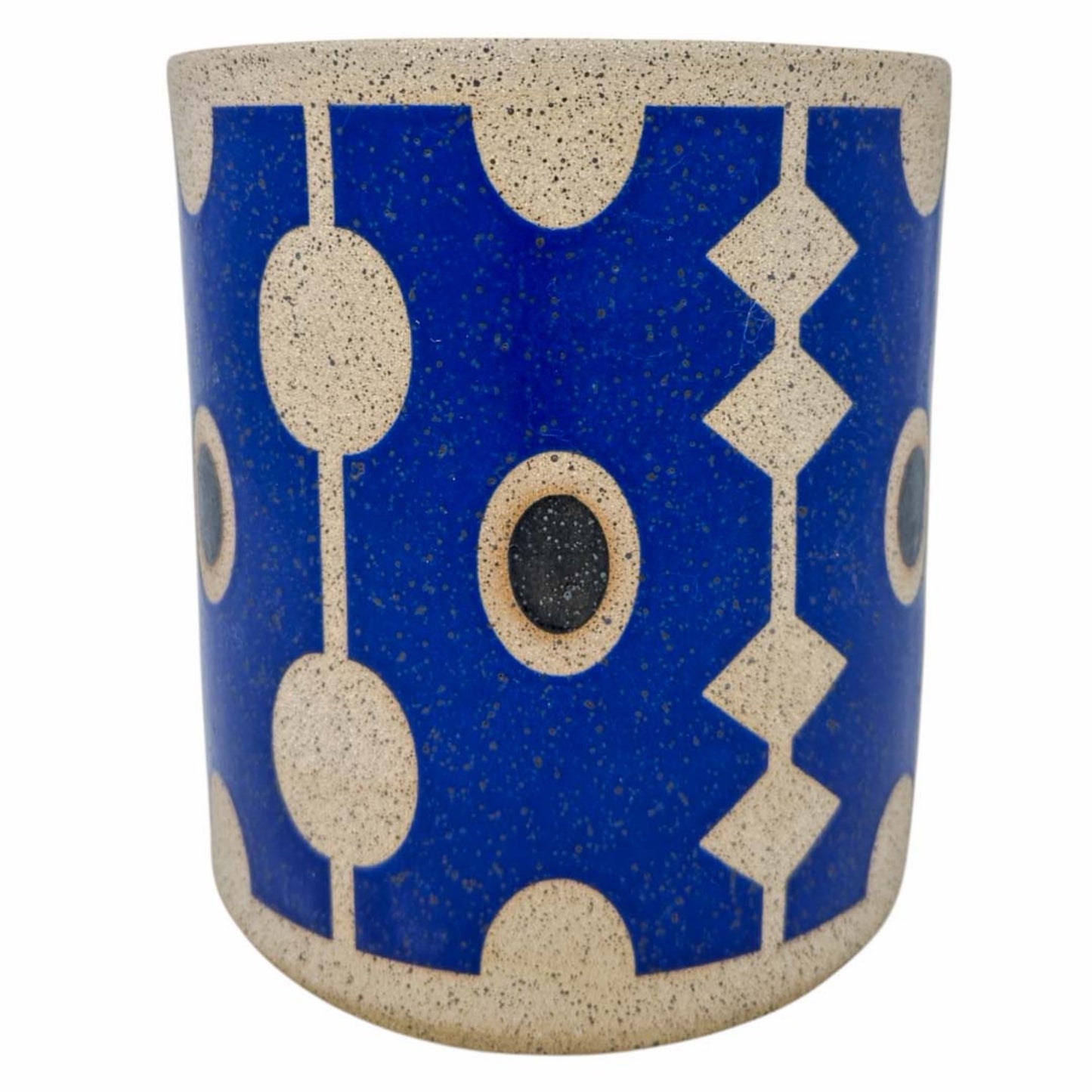 Medium Vessel - Ticket Stub - Matte Blue & Black