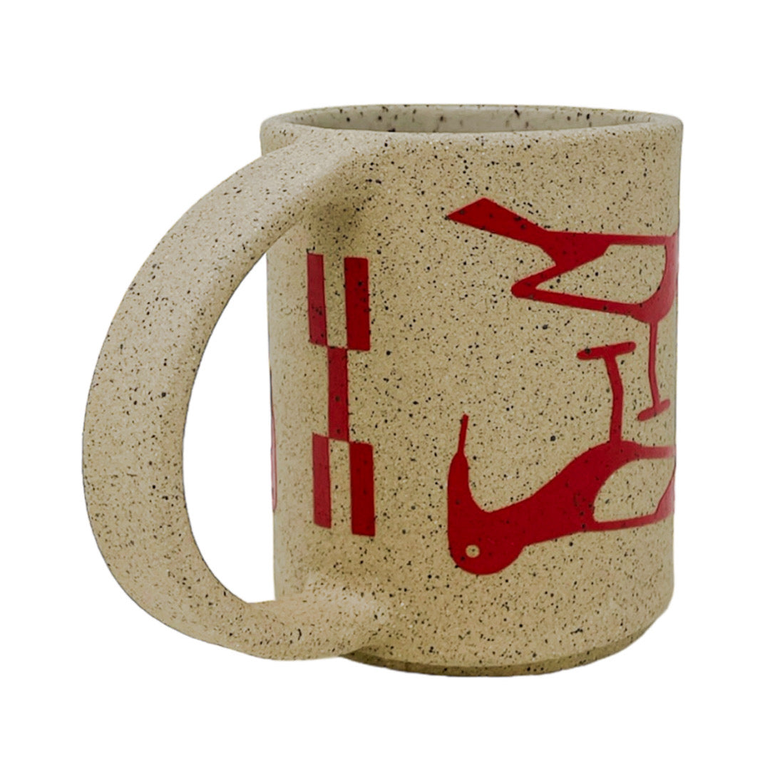 12oz. Mug - Birds - Matte Red