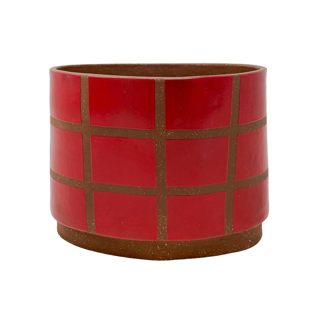 Small Oval Vessel - Red Clay - Tiles - Matte Red