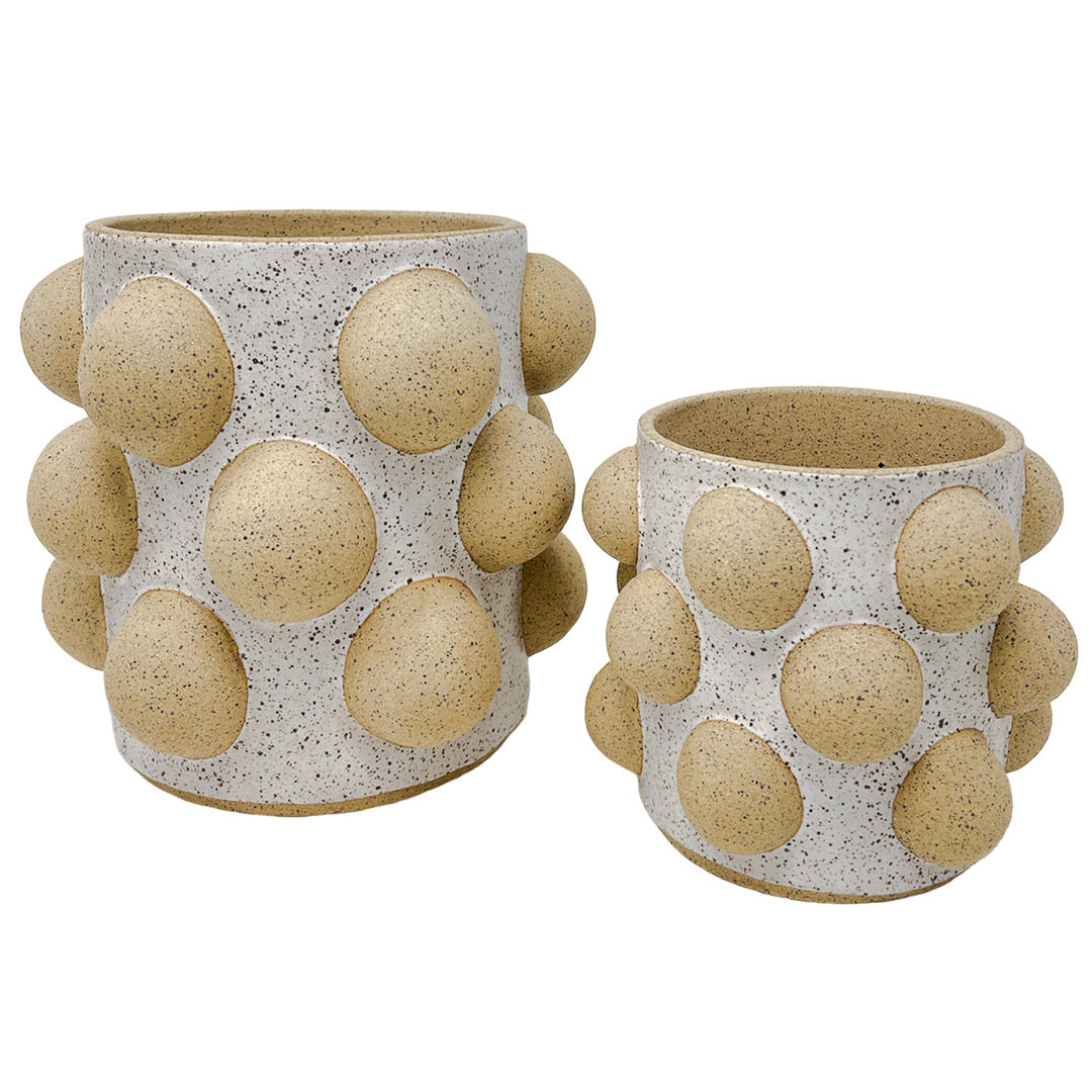 Medium Vessel - All Over Studs - Matte White