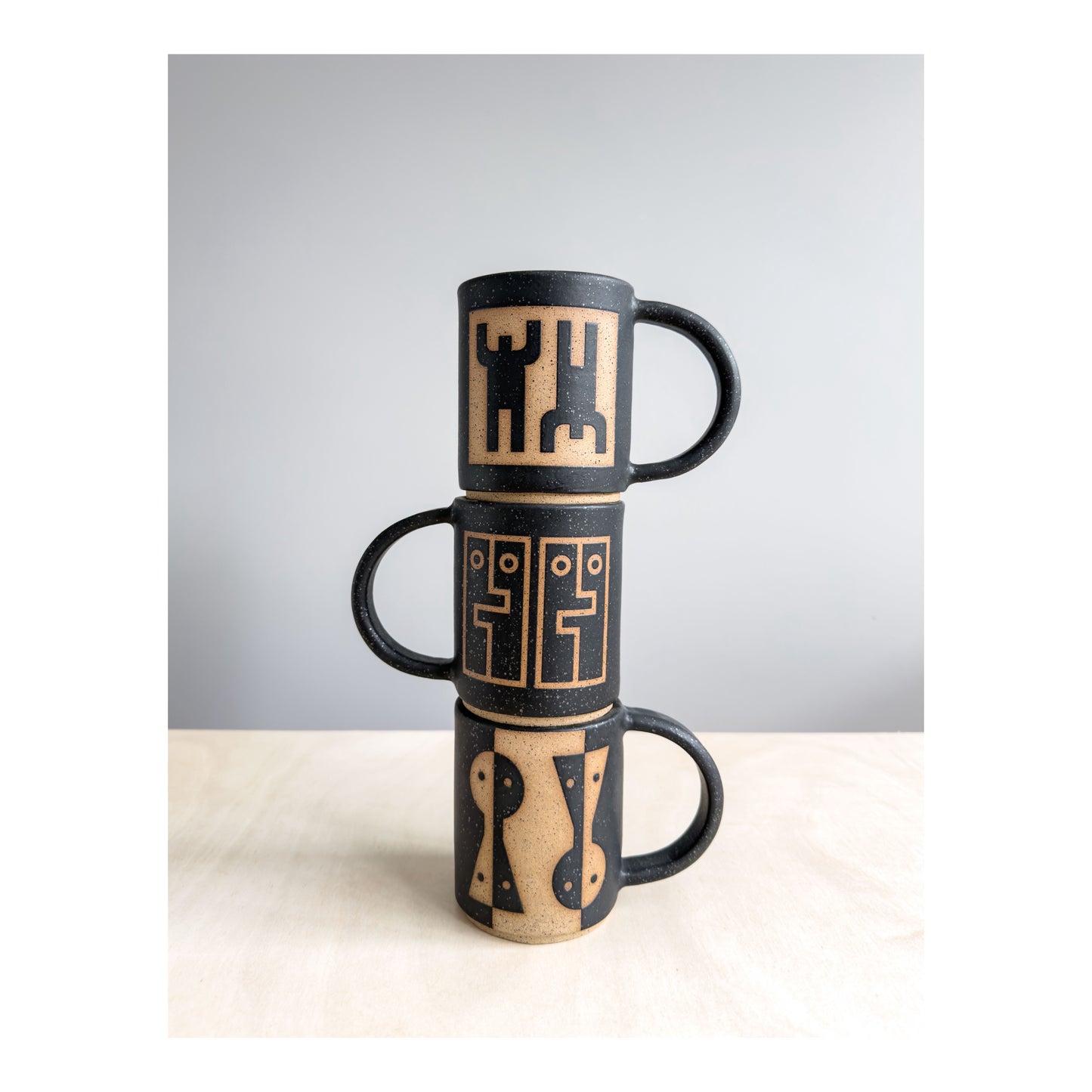 12oz. Mug - Double Hug Face - Matte Black