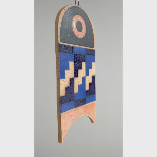 Hanging Sculpture - Fish - Black, Blue & Orange